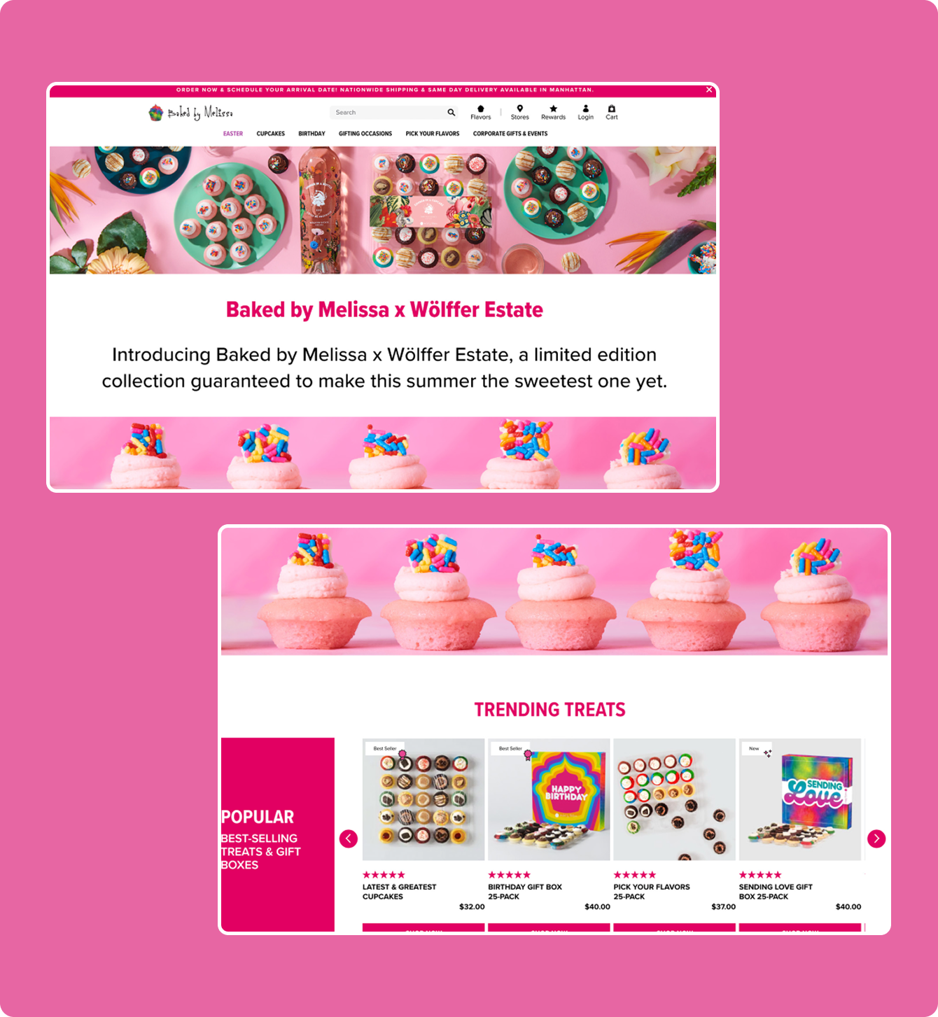 Wolffer web pages designed for the collaboration